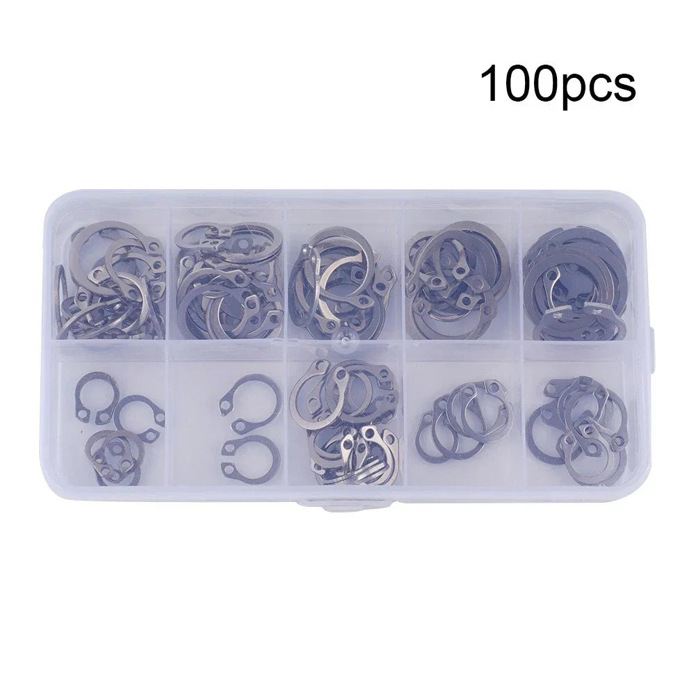100Pcs/Set External Circlip Retaining Ring for Universal