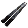 Black 5in Oval Straight w/2 Pads Step Nerf Bar for 2010-2019 Ram HD Ext Crew Cab