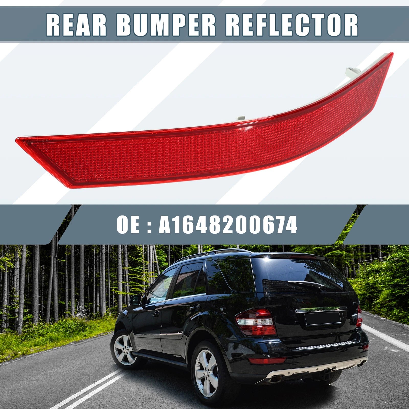 Rear Right Bumper Reflector No.A1648200674 for Mercedes-Benz ML350 (2006–2011)
