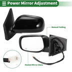 Left Side Door Mirror for Toyota Corolla (2009–2013) Manual Folding Gloss Black