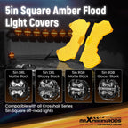 Set of 4 Square LED Light Guards for maXpeedingrods 5" Driving Lights