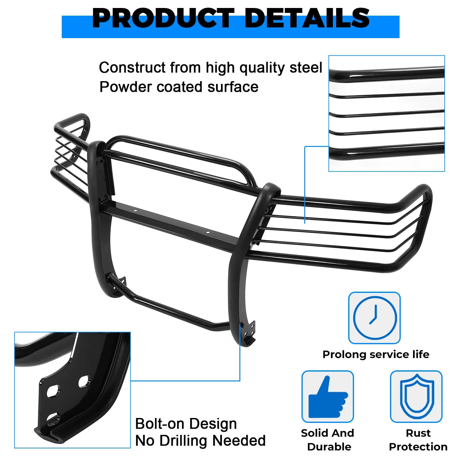 Bumper Grille Guard for Ford Explorer (2006–2010) Black