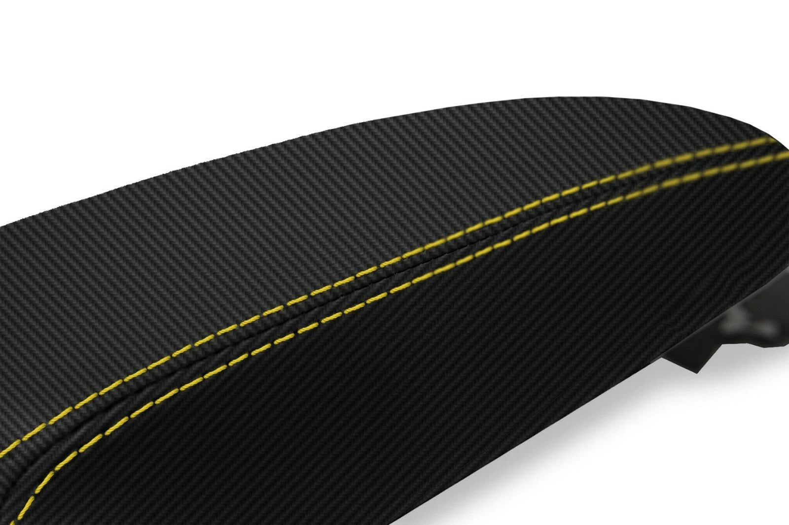 Console Lid Armrest Cover for Hyundai Kona (2018–2020) Carbon Fiber Yellow Stitch