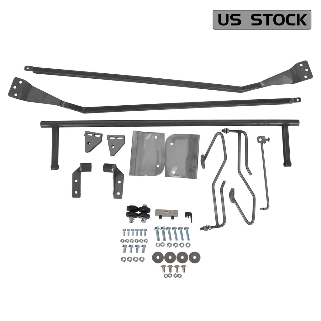 Hood Flip Tilt Combo Kit for Ford F100 (1953–1956) - Stainless Steel Rubber