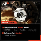 2X Front Wheel Hub & Bearing Assembly for Nissan Versa (2007–2011)