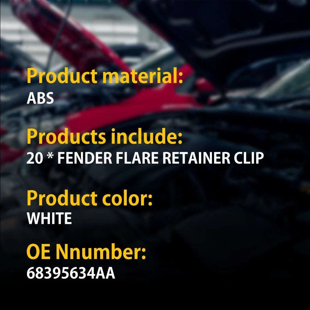 20Pcs Fender Flare Retainer Clips for Jeep Wrangler JL (2018–2020)