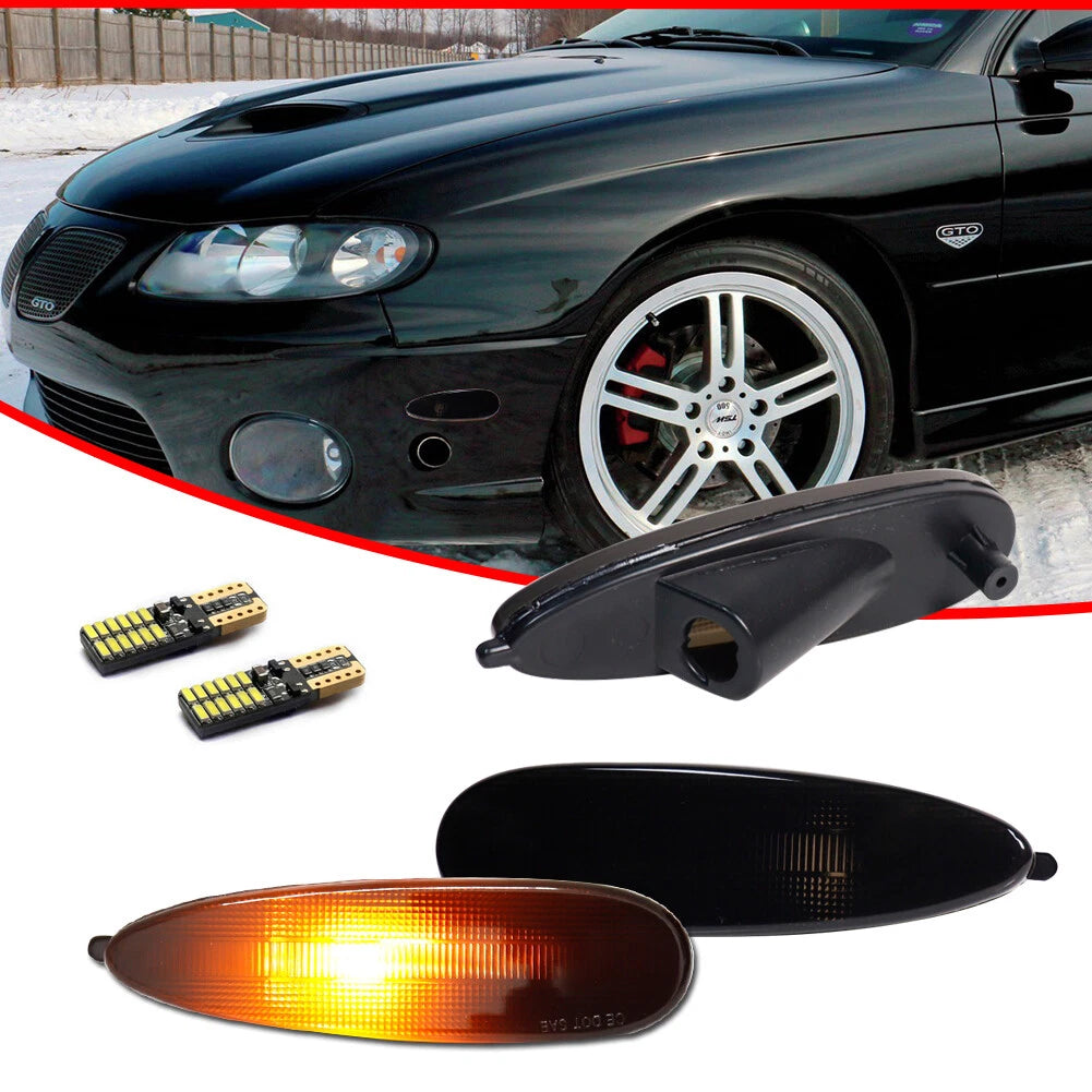 Smoked Front Fender Side Marker Light with Amber LED for Pontiac GTO (2004–2006)