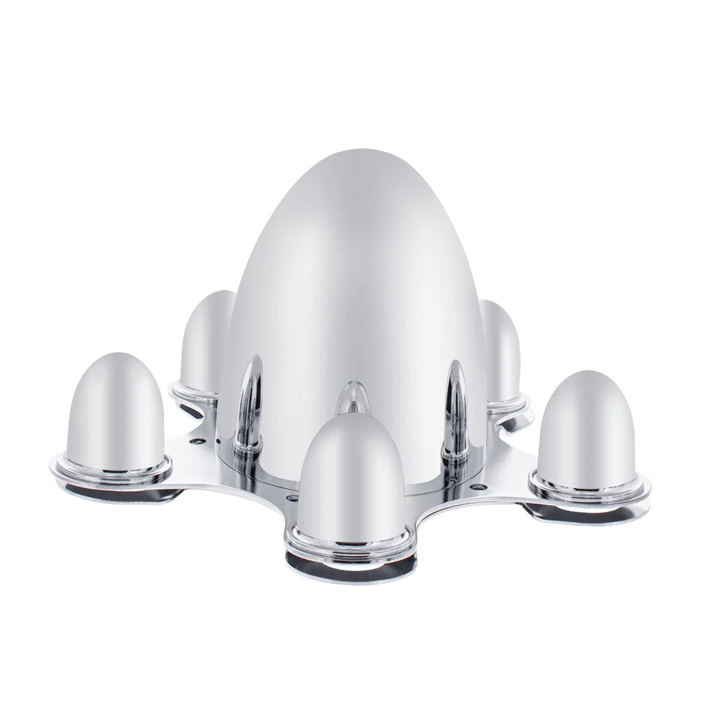 Metal Hub Caps Set of 4 Chrome 5 Lug 5 1/2 Inch for Vintage Spider Wheels (Universal)