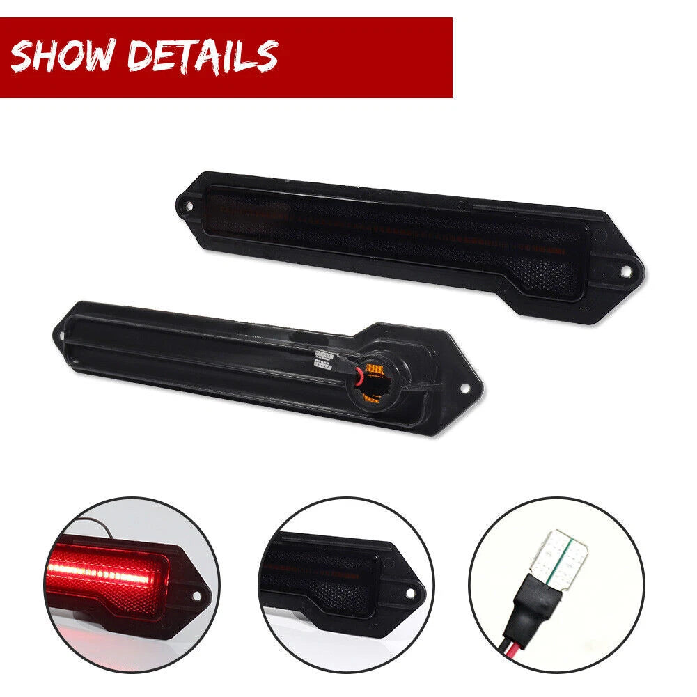 Smoke Red LED Rear Bumper Side Marker Lights for Chevrolet Monte Carlo (1970–1972)