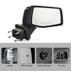 Side Mirror for Chevy Silverado 1500 (2019–2024) W/Heated, Blind Spot, Right 9 Pin