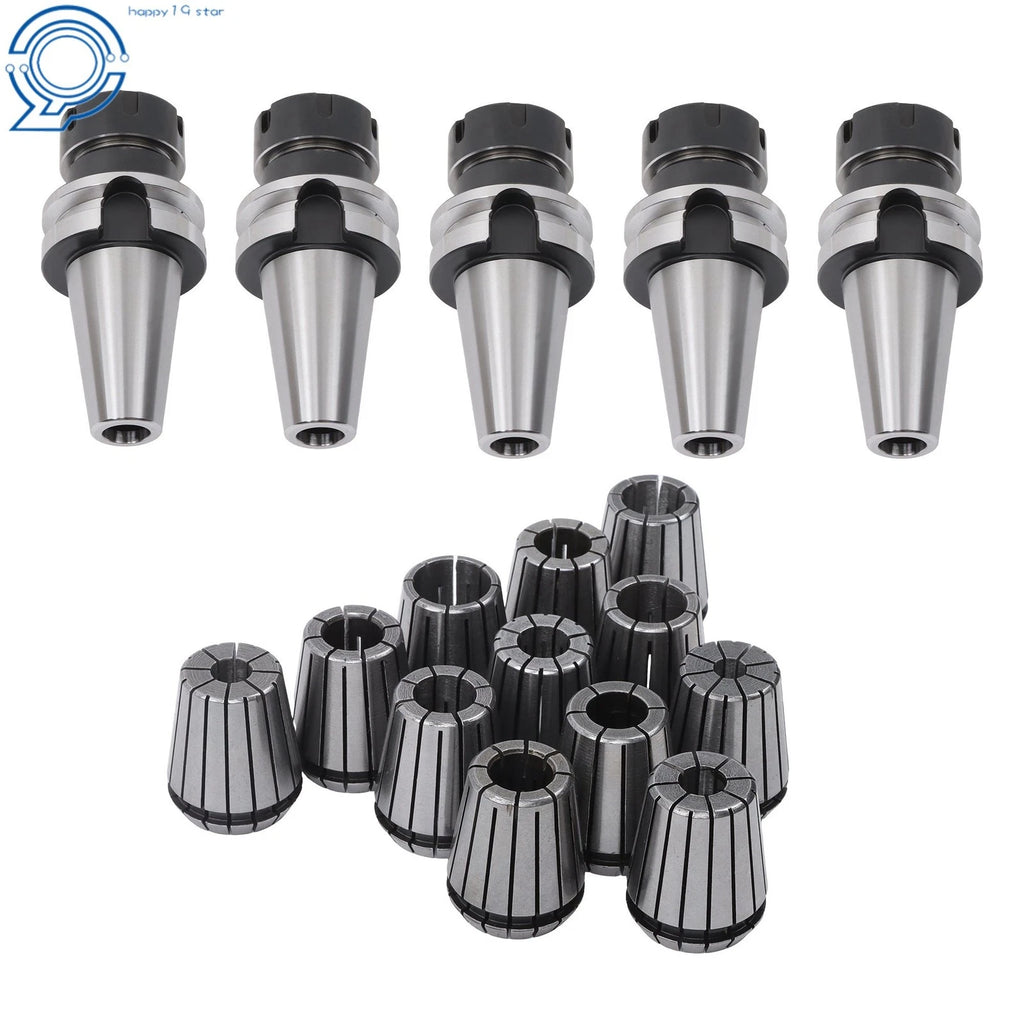 Set of 5 BT40 ER32 Precision Chucks with 12 Collets for High Speed (20000RPM)