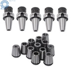 Set of 5 BT40 ER32 Precision Chucks with 12 Collets for High Speed (20000RPM)