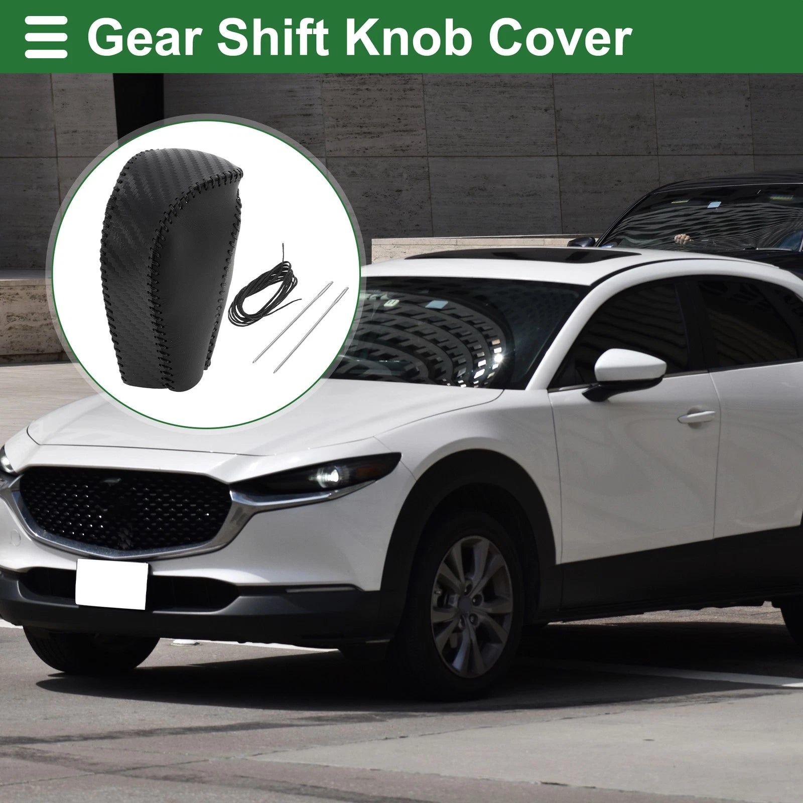 Gear Shift Knob Cover for Mazda CX-30 (2020–2022) Black Carbon Fiber
