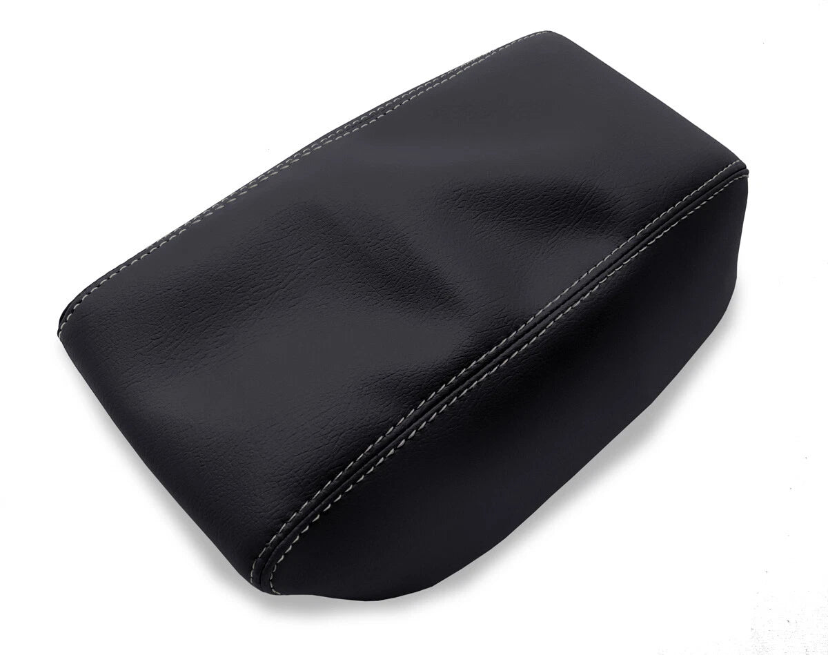 Leather Console Lid Armrest Cover for Hyundai Elantra (2017–2020) Gray Stitch