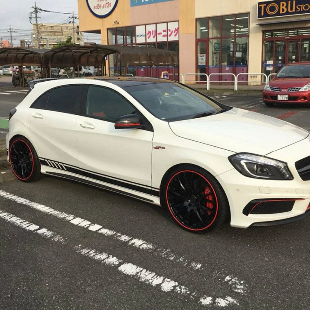 Matte Black Side Stripe Decals for Benz A Class W176 A180 A200 A250 A45