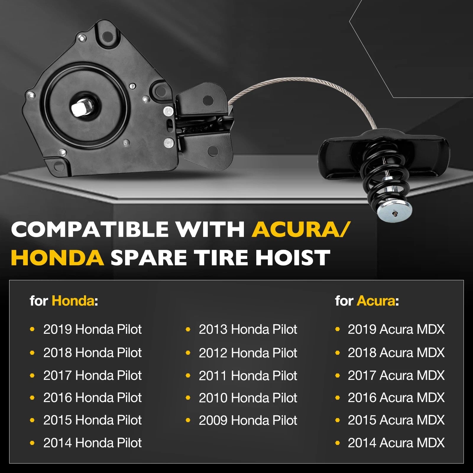925-502 Spare Wheel Tire Hoist Assembly for Honda Pilot Acura MDX (2009–2020)