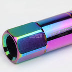 Set of 20 Open End M12x1.5 Neo Chrome Aluminum Lug Nuts + Adapter