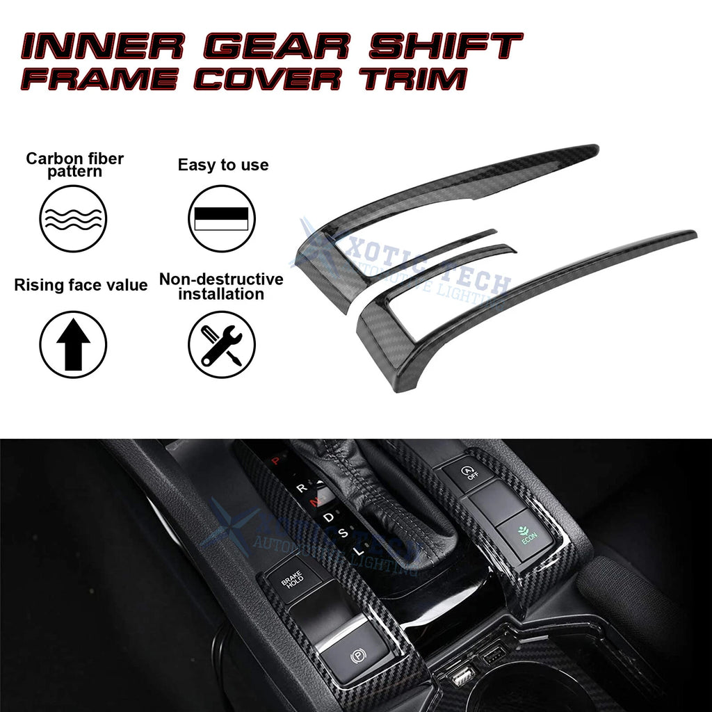 Carbon Fiber Gear Shift Frame Cover for Honda Civic 10th Gen (2016-2021)