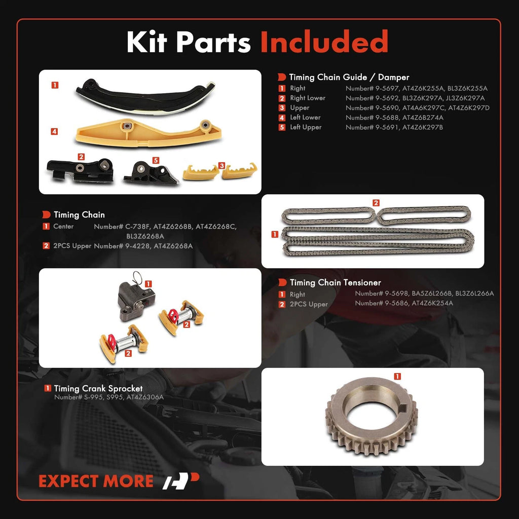 13x Timing Chain Kit for Ford F-150 (2011-2016) Expedition Navigator