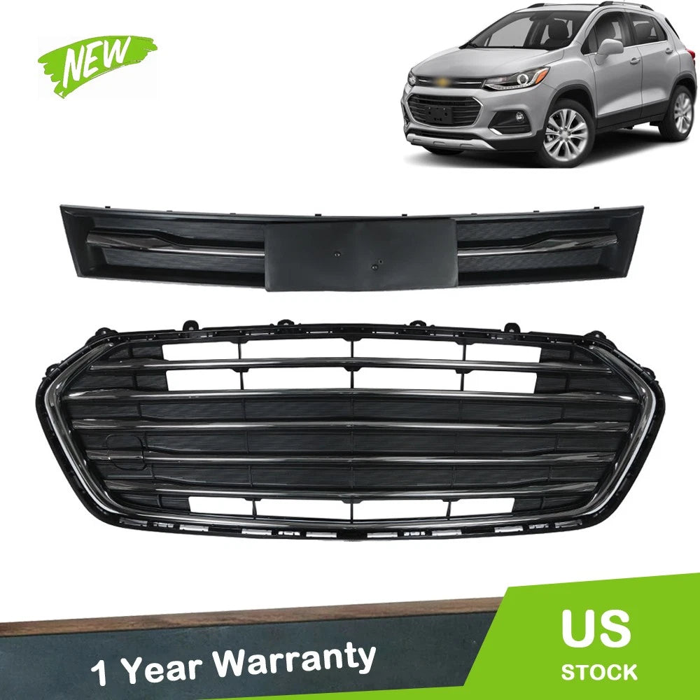 Set of 2 Front Upper and Lower Grilles for Chevrolet Trax (2017–2020)