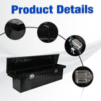 Aluminium Tool Box for Pickup Truck (60"x12"x14") - Black, Lock & Key