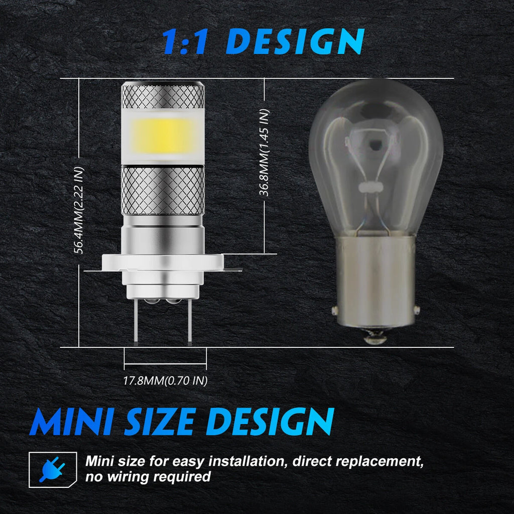 H7 LED Bulbs Kit for Turn Signal Brake Light DRL Foglights (3600LM)