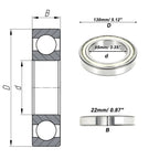Deep Groove Ball Bearing 6017ZZ for Scooter Skateboard Wheel (85x130x22mm)