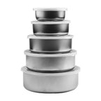Set of 4 Stainless Steel Mixing Bowls with Lids for Kitchen Use