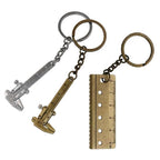3X Zinc Alloy Keychain Ruler Vernier Caliper Tool for Everyday Use