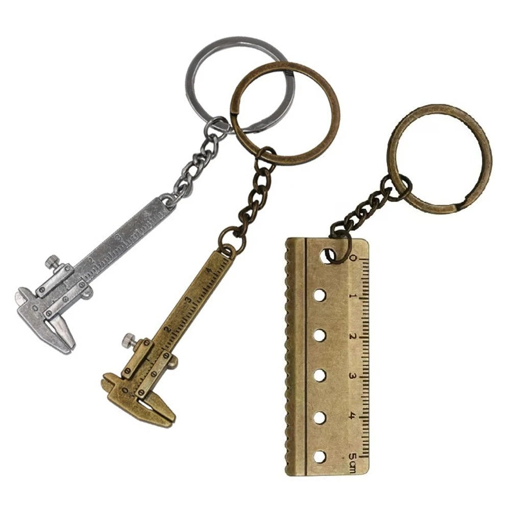 3X Zinc Alloy Keychain Ruler Vernier Caliper Tool for Everyday Use