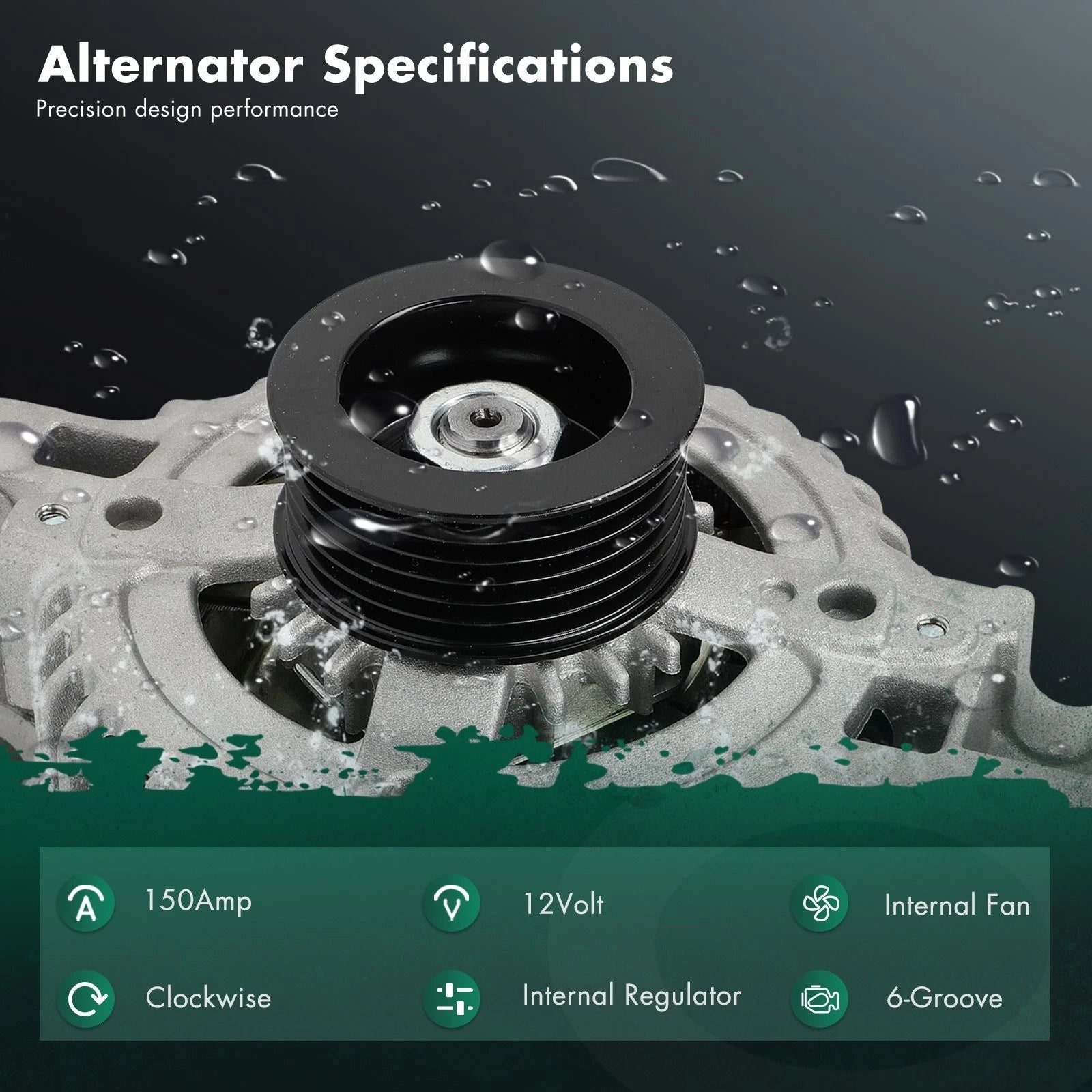 Alternator for Cadillac STS V6 3.6L (2005–2011) 150A 104210-3320 11046