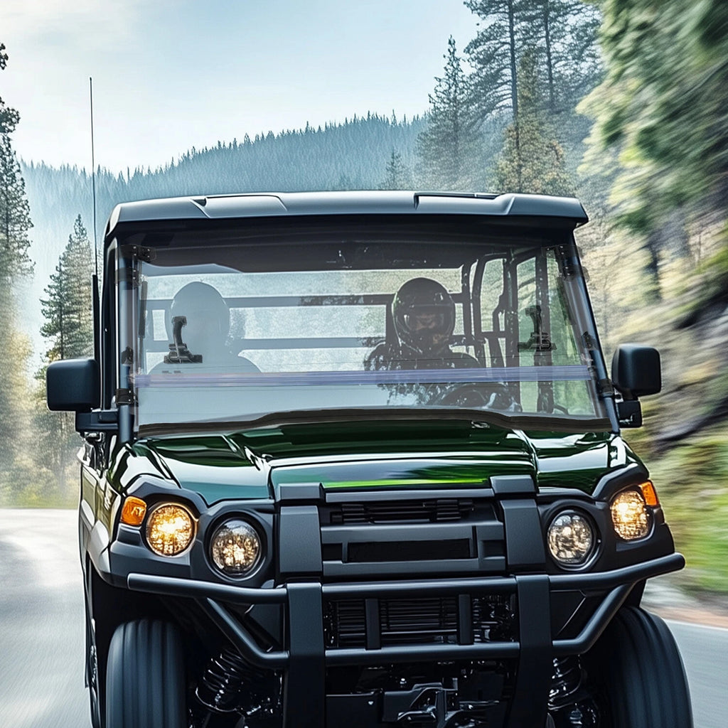 Scratch Resistant Flip Down Windshield for Kawasaki Mule Pro FXT DXT DX (2015–Present)