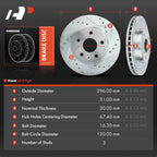 Front Drilled Brake Rotors for Chevrolet Malibu Buick LaCrosse Regal (2004–2020)