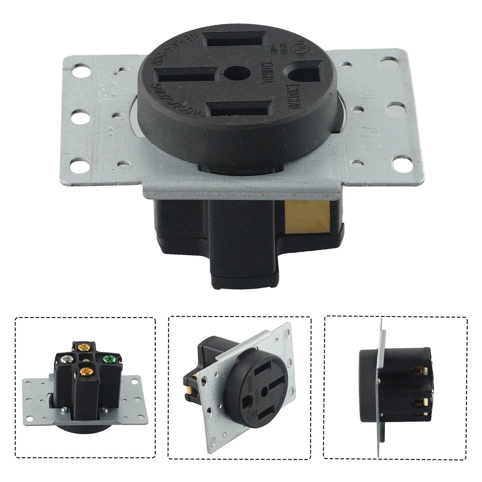 Flush Mount Receptacle 50A 125/250V for Commercial/Industrial Use