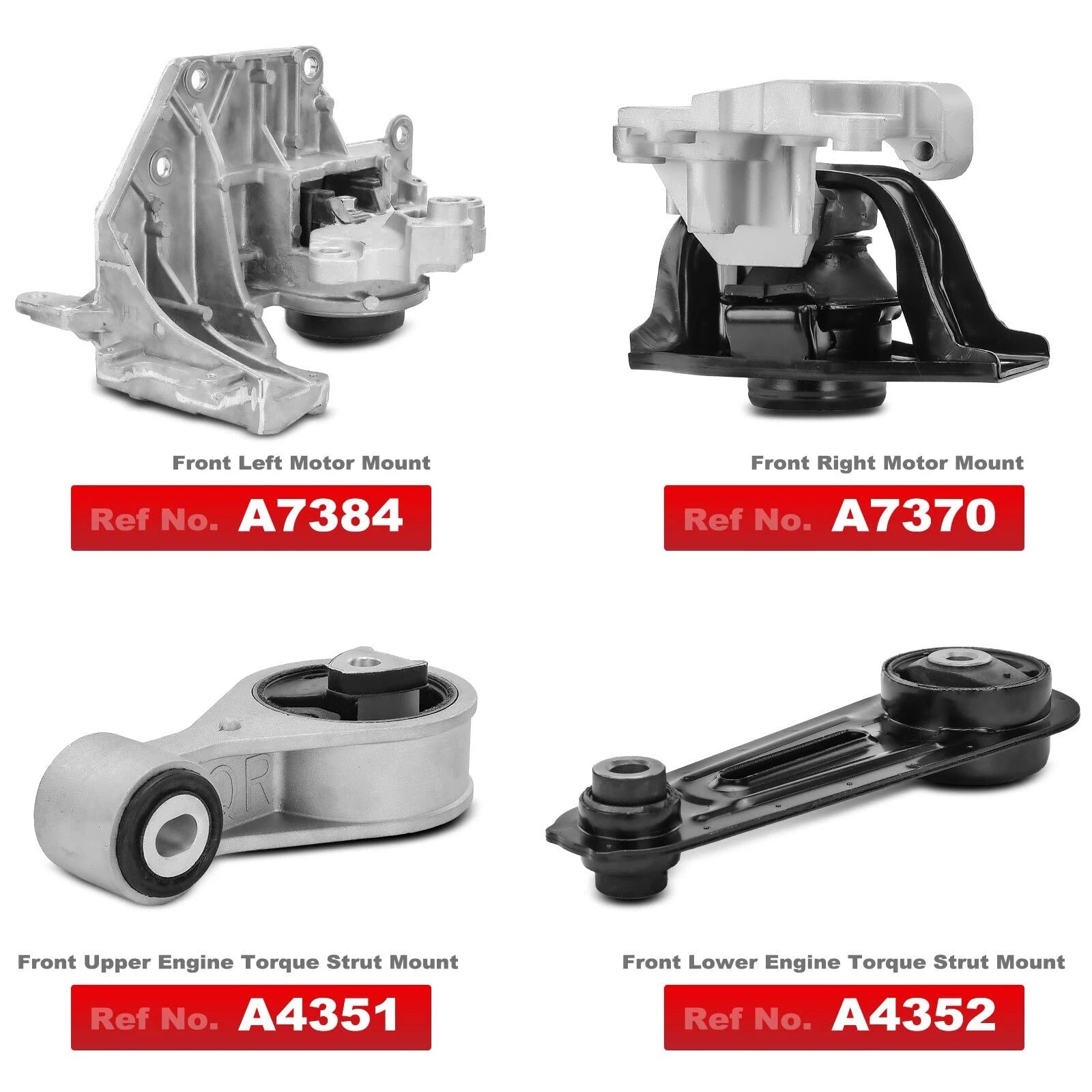 Set of 4 Torque Strut Mounts for Nissan Rogue (2008–2013) Sentra FWD