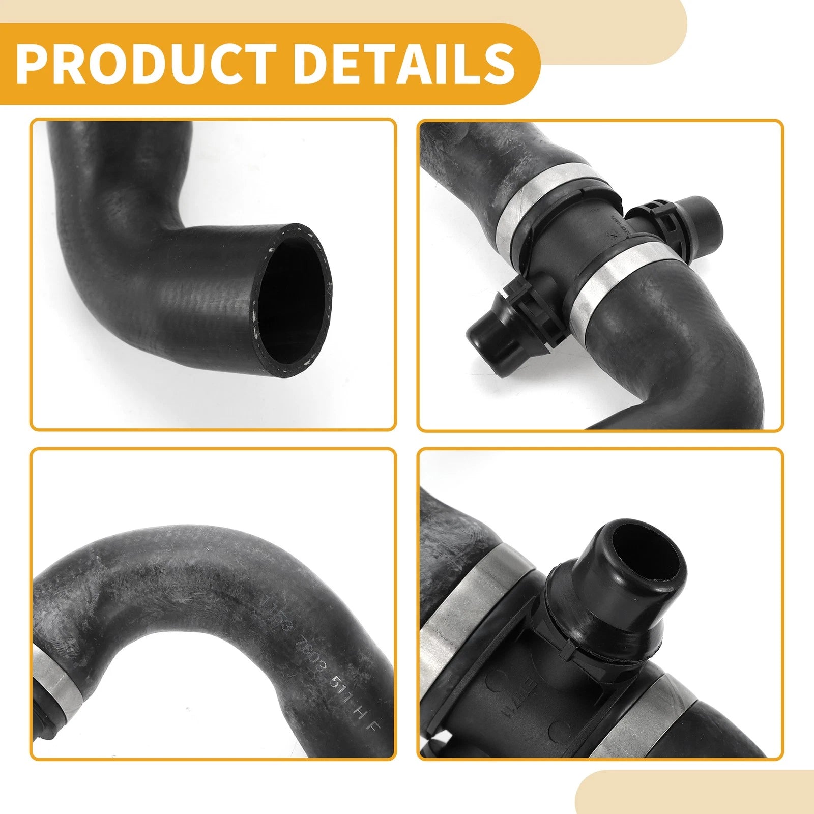 Heater Hose for BMW 528i xDrive (2012–2014) No. 11537603511 Rubber Black