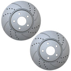 2X Front Drilled Coat 296mm Brake Rotors for Malibu G5 Aura (2004–2008)