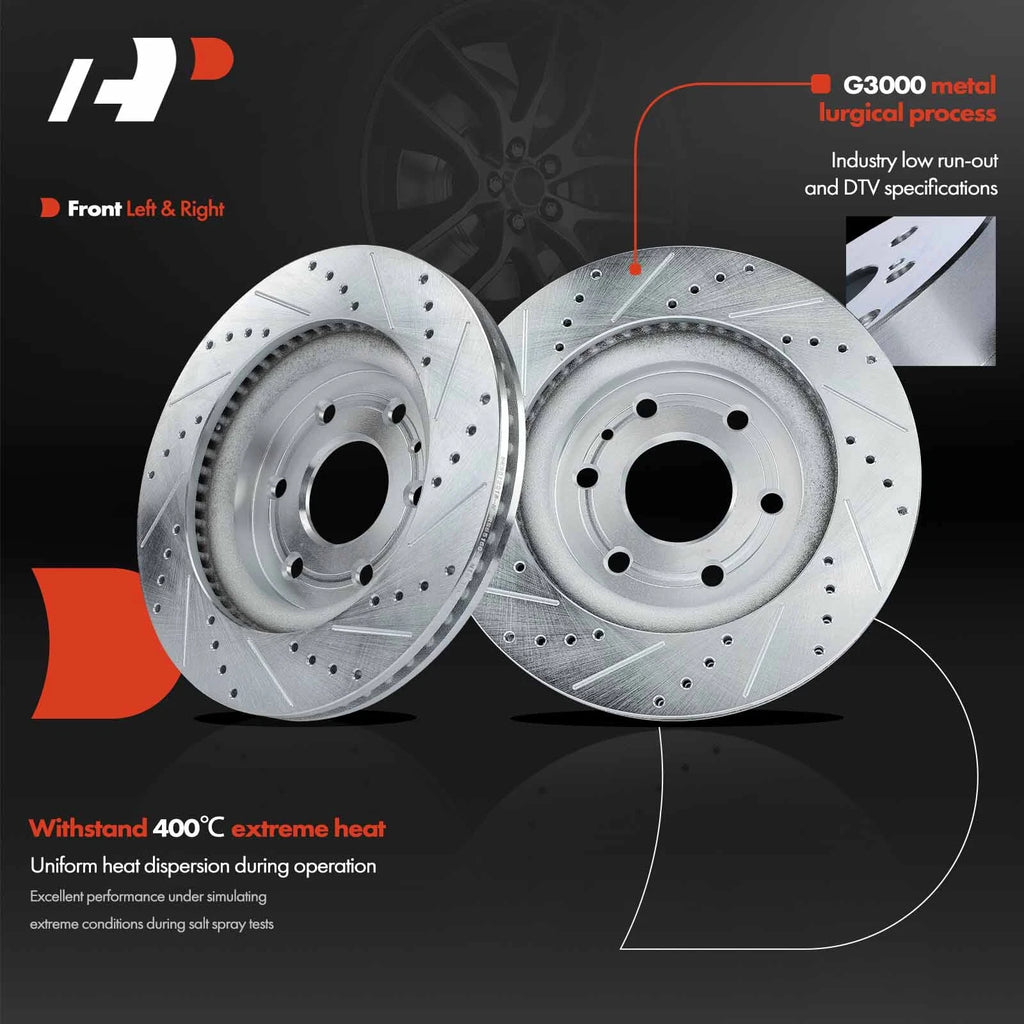 Front Side Drilled Rotors for Chevy Traverse GMC Acadia Buick Enclave (2009–2023)