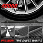 Set of 4 Tire Saver Ramps for Trucks RVs (40000 lbs, 17.32"L x 7.87"W x 1.57"H)