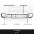 3-Piece Chrome Front Bumper Face Bar for Ford F-150 (2018–2020)