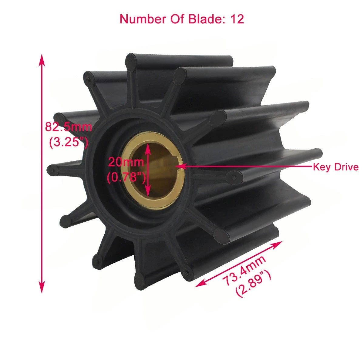 Impeller Kit for Cummins 3802444, Caterpillar 1W5664 (2PCS)