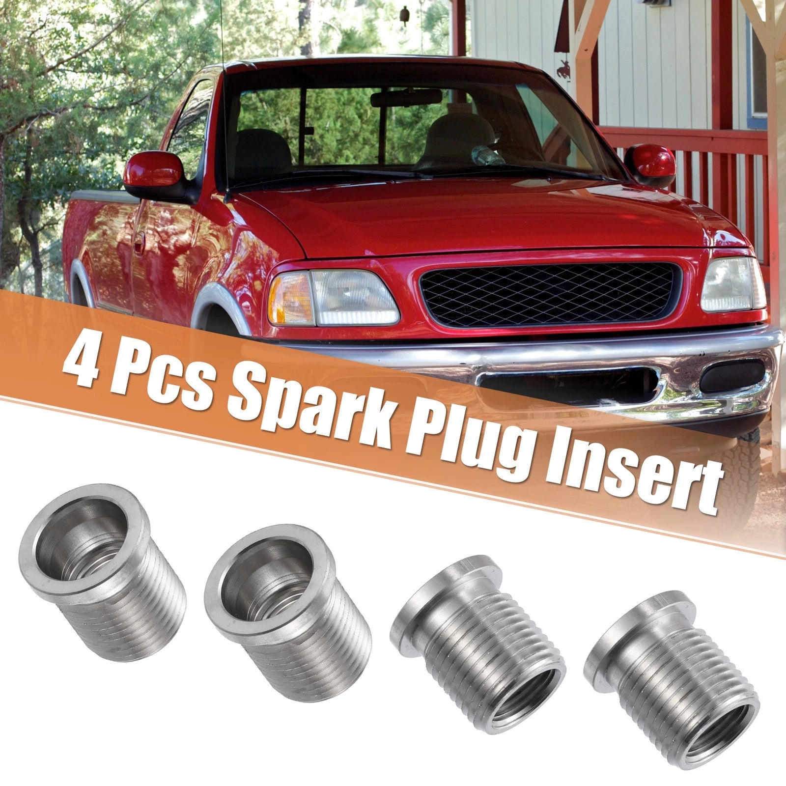 Set of 4 Spark Plug Port Inserts for Ford Triton 4.6L 5.4L 6.8L (1997–2008)