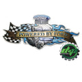 Vintage Replica Tin Metal Sign for Ford Gear Head Race Flag Flames (N/A)