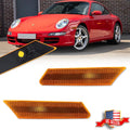2X Amber Lens Front Side Marker Lights for Porsche 911 (2005–2012)