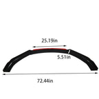 Front Bumper Lip Spoiler for Universal Car (2 Layer Glossy Black)