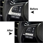 Carbon Fiber Steering Wheel Button Trim Cover for Subaru Forester (2013–2018)