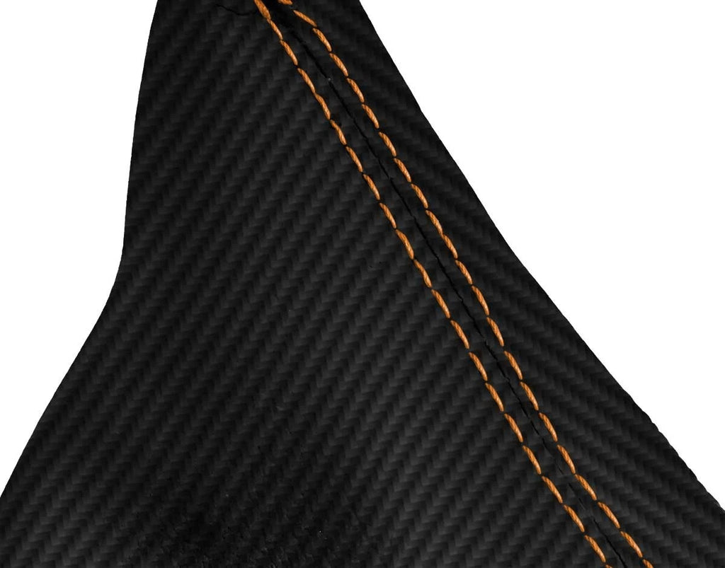 E Brake Boot for Ford Mustang (1994–2004) Carbon Fiber Orange Stitch