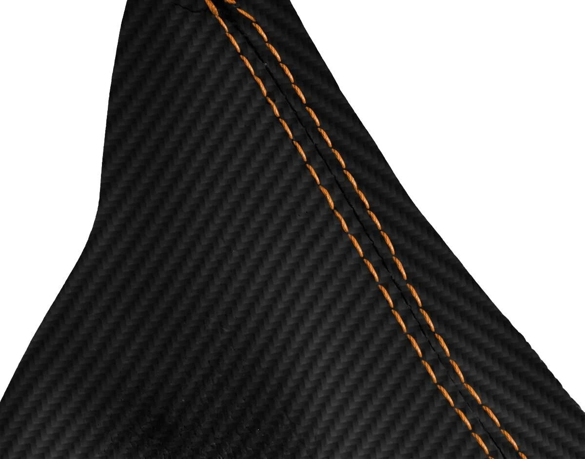 E Brake Boot for Ford Mustang (1994–2004) Carbon Fiber Orange Stitch