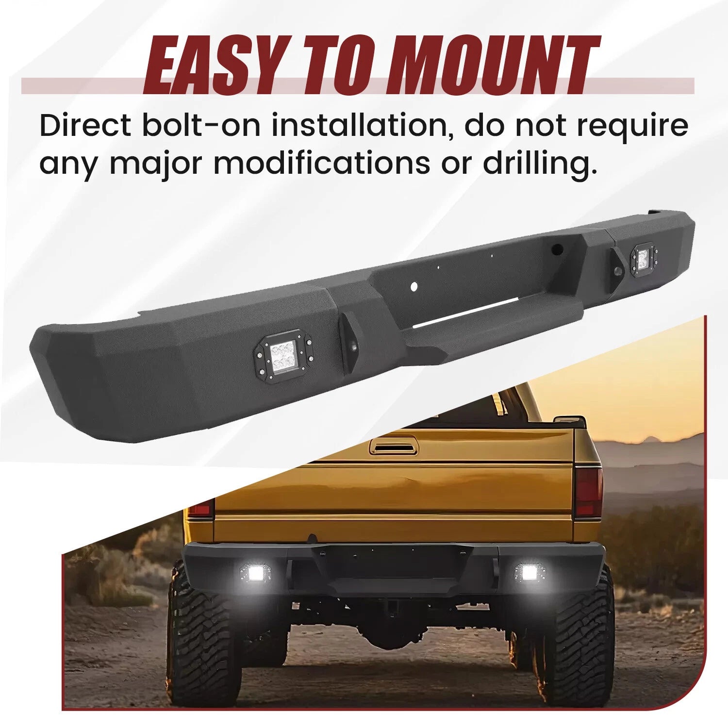 Rear Step Bumper with LED Light for Ford F-150 (1997–2003)