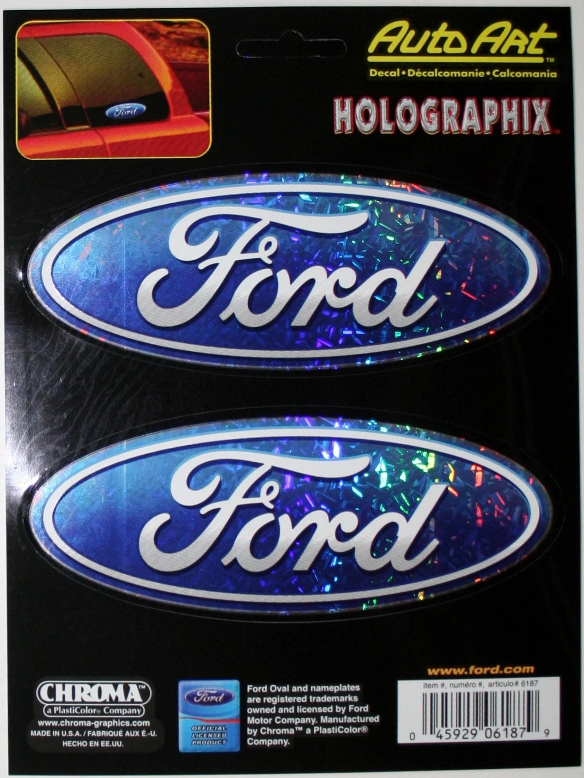 Ford Oval Blue Truck Auto Sticker Decal Window Logo Holographic